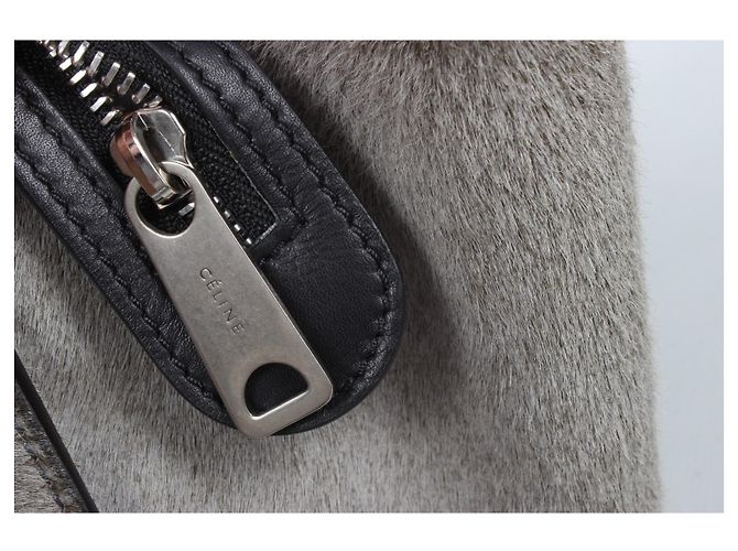 Céline Celine Trapèze Handtasche. Schwarz Grau - Ansicht 13