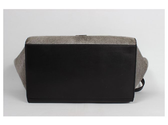 Céline Celine Trapèze Handtasche. Schwarz Grau - Ansicht 15