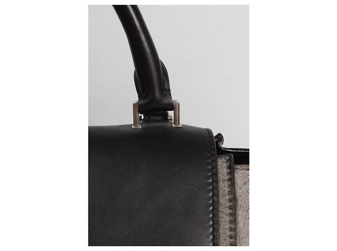 Céline Celine Trapèze Handtasche. Schwarz Grau - Ansicht 5