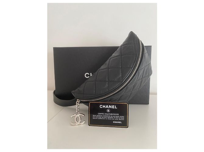 Marsupio Chanel in pelle martellata nera Nero - vista 13
