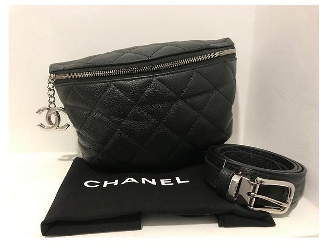 Marsupio Chanel in pelle martellata nera Nero - vista 19