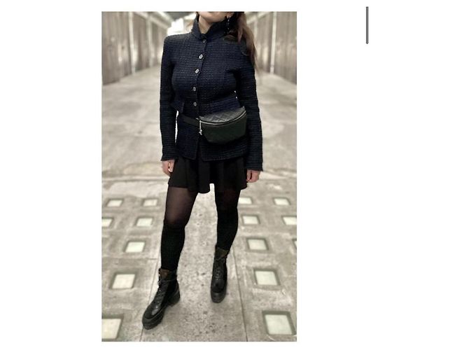 Marsupio Chanel in pelle martellata nera Nero - vista 21