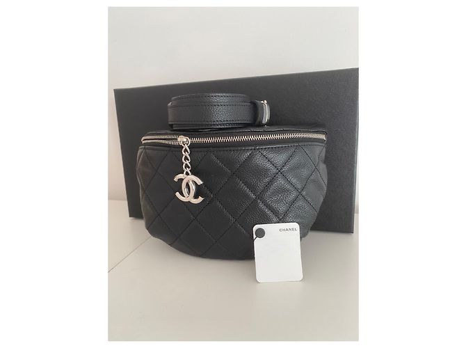 Marsupio Chanel in pelle martellata nera Nero - vista 4