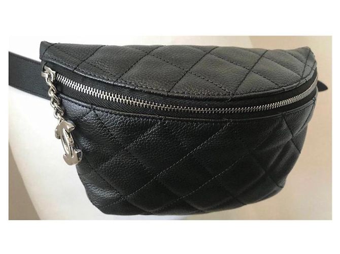 Marsupio Chanel in pelle martellata nera Nero - vista 5