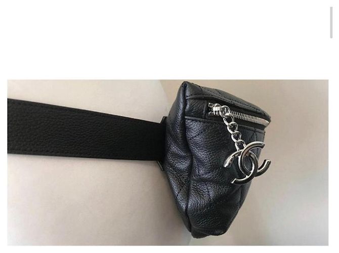 Marsupio Chanel in pelle martellata nera Nero - vista 6