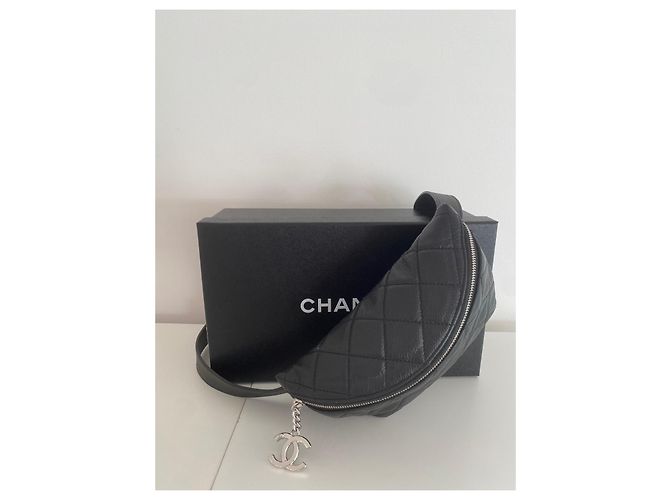 Marsupio Chanel in pelle martellata nera Nero - vista 8