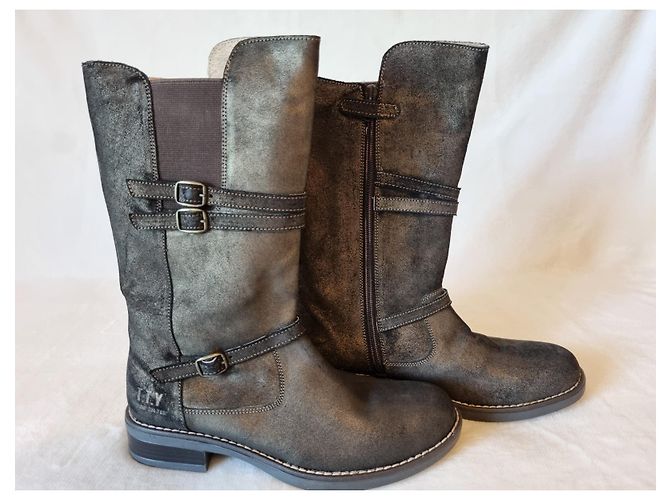 Autre Marque Botas de couro com cano médio TTY BabyBotte Marrom - vista 2