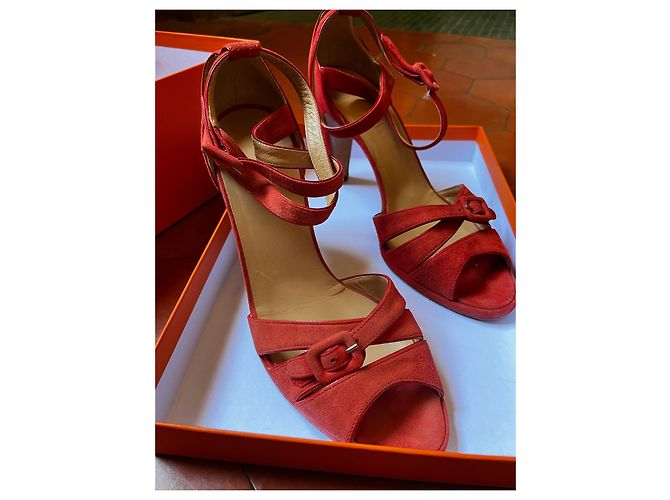 Hermès Wildlederschuhe Orange - Ansicht 2