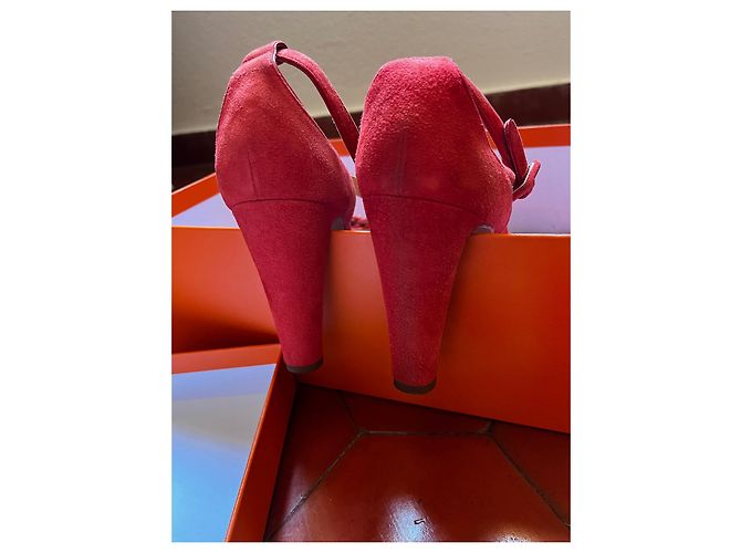 Hermès Wildlederschuhe Orange - Ansicht 3