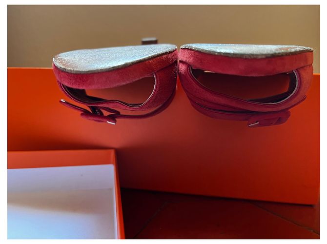 Hermès Wildlederschuhe Orange - Ansicht 4