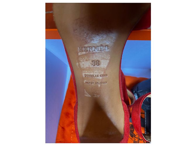 Hermès Wildlederschuhe Orange - Ansicht 5