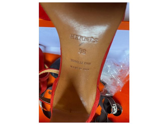 Hermès Wildlederschuhe Orange - Ansicht 6
