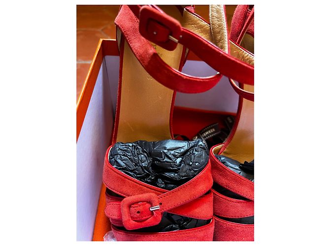 Hermès Wildlederschuhe Orange - Ansicht 9
