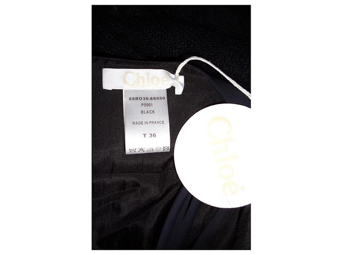 Vestido de cóctel de seda negro Chloé - vista 7