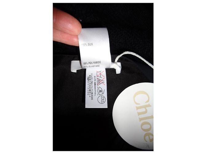 Vestido de cóctel de seda negro Chloé - vista 8
