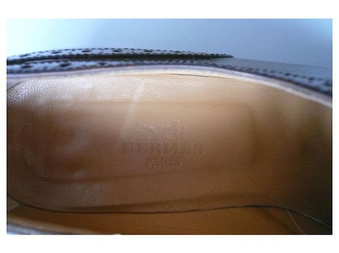 Hermès HERMES Derby in vernice caramello T37 IT - vista 4
