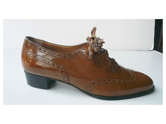 Hermès HERMES Derby in vernice caramello T37 IT - vista 8