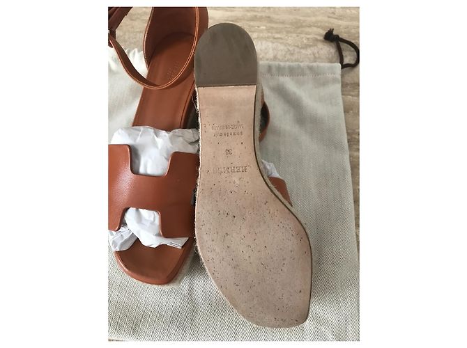 Hermès HERMES: Espadrillas / Sandali “Elda” T. 36 portato 2h! Marrone chiaro - vista 3