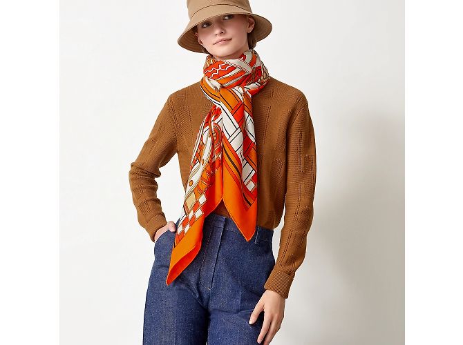 HERMÈS: Xale modelo "Voltes e Piruetas" Multicor - vista 2