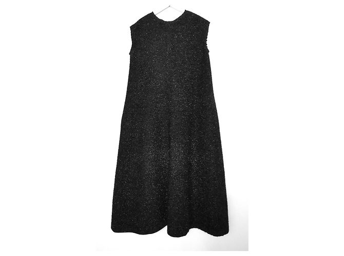 Autre Marque Sara Lanzi Maxikleid aus schwarzem Lurex - Ansicht 4
