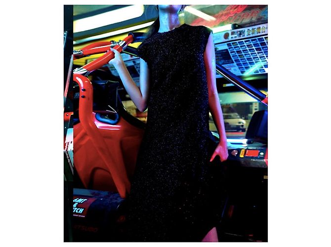 Autre Marque Sara Lanzi Maxikleid aus schwarzem Lurex - Ansicht 2