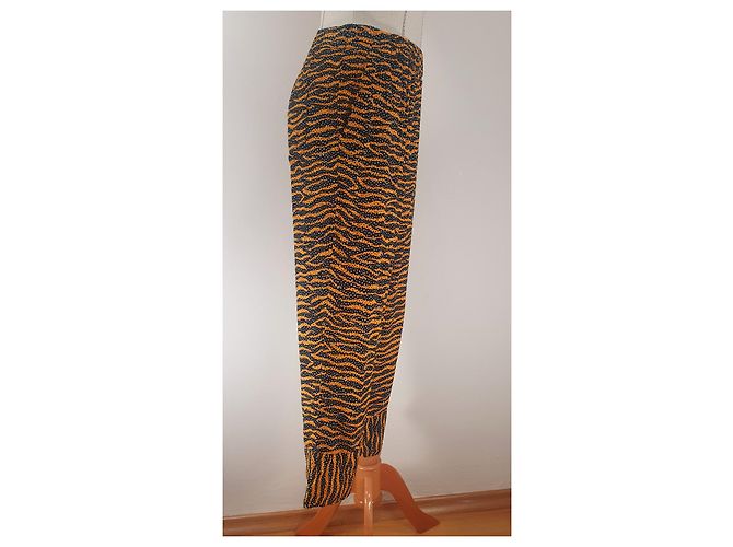 Pantalones Bimba & Lola de viscosa Amarillo Negro Multicolor - vista 3