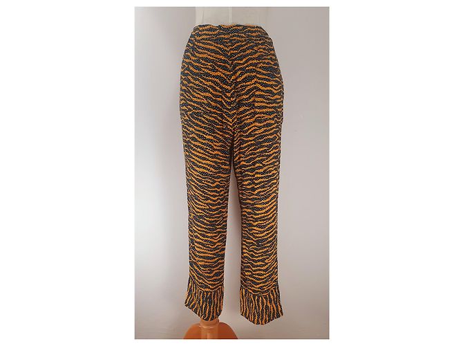 Pantalones Bimba & Lola de viscosa Amarillo Negro Multicolor - vista 4