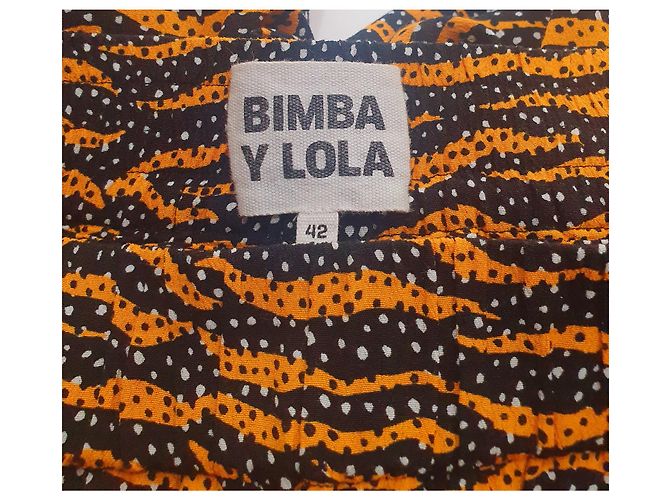 Pantalones Bimba & Lola de viscosa Amarillo Negro Multicolor - vista 5