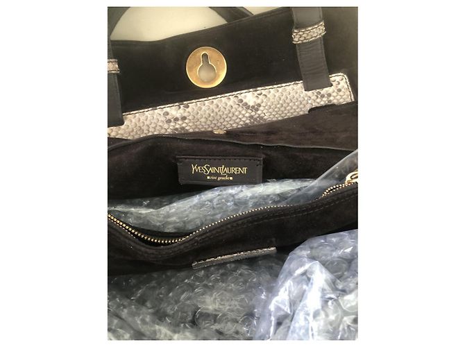 Muse II Yves Saint Laurent Python Handbag Brown Cream - view 3