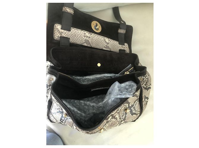 Muse II Yves Saint Laurent Python Handbag Brown Cream - view 4