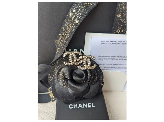 Chanel CC B19S Logo Crystal GHW Coco Mark Scatola Orecchini Ricevuta D'oro - vista 13