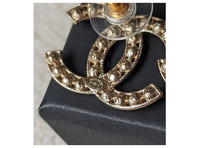 Chanel CC B19S Logo Crystal GHW Coco Mark Scatola Orecchini Ricevuta D'oro - vista 7