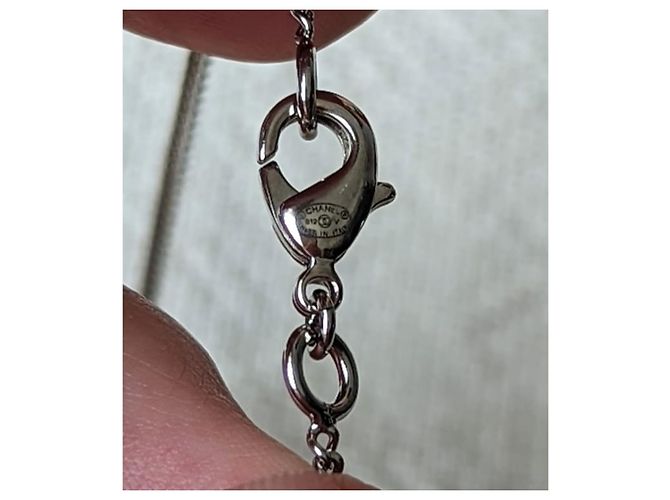 Chanel CC B12V logo classico intramontabile cofanetto per collana in cristallo docs Argento - vista 4