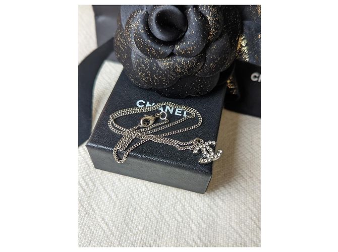 Chanel CC B12V logo classico intramontabile cofanetto per collana in cristallo docs Argento - vista 5