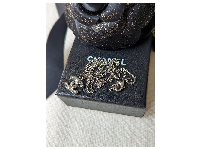 Chanel CC B12V logo classico intramontabile cofanetto per collana in cristallo docs Argento - vista 7