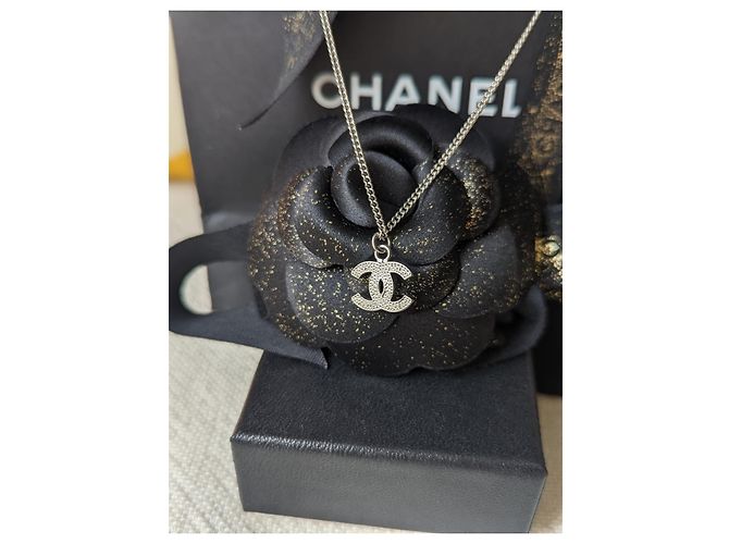 Chanel CC B12V logo classico intramontabile cofanetto per collana in cristallo docs Argento - vista 9