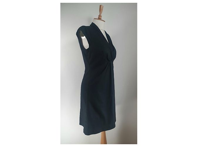 Autre Marque Vestido negro de algodón - vista 3