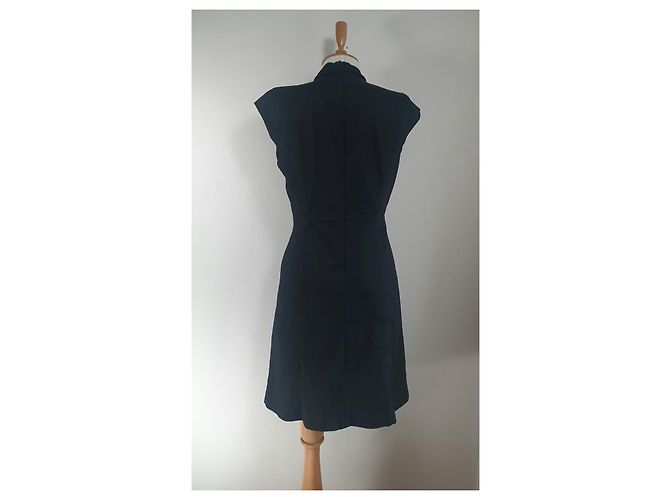 Autre Marque Vestido negro de algodón - vista 4