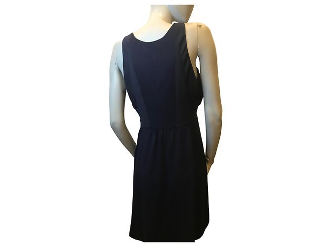 Abito Vanessa Bruno in misto seta Nero Blu navy - vista 2