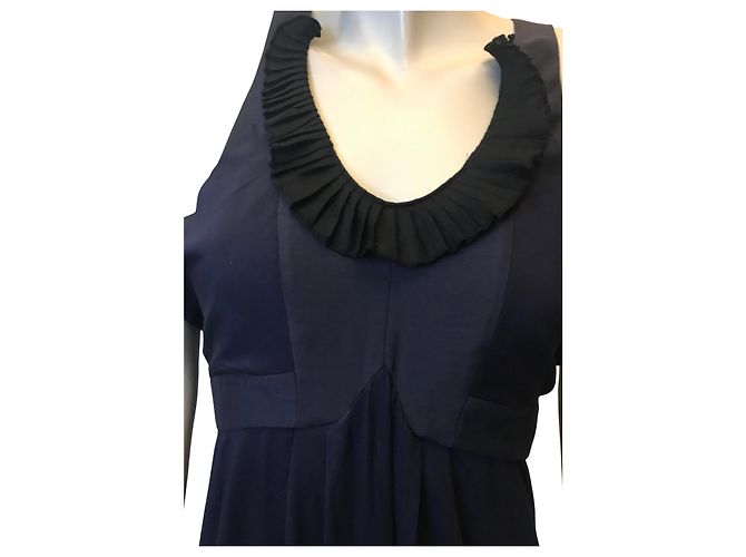 Abito Vanessa Bruno in misto seta Nero Blu navy - vista 3