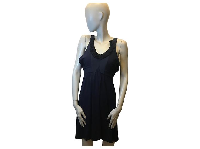 Abito Vanessa Bruno in misto seta Nero Blu navy - vista 5