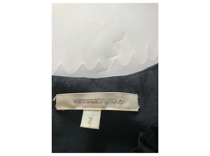 Abito Vanessa Bruno in misto seta Nero Blu navy - vista 7