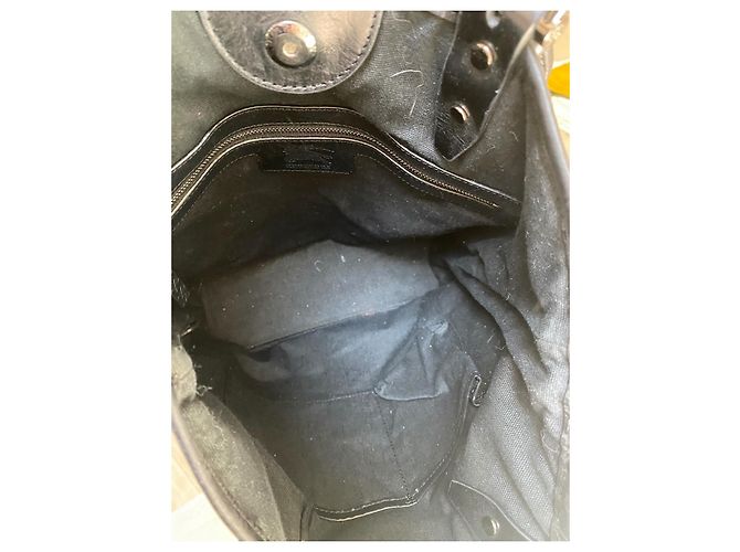 Borsa a mano Burberry nera in tela e pelle Nero - vista 8