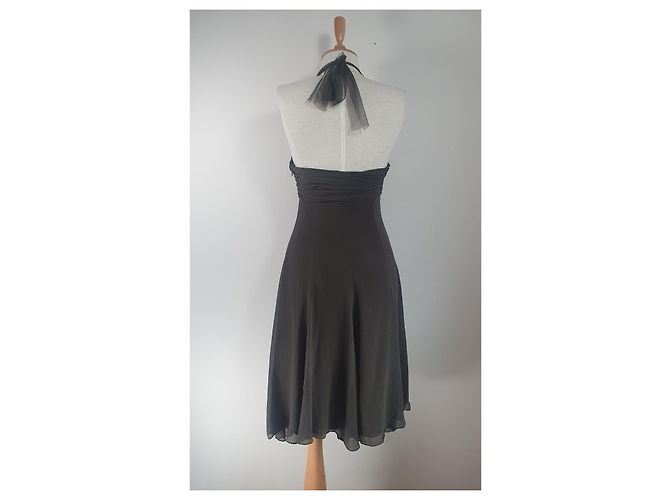Vestido de seda Bcbg Max Azria Khaki Caqui - vista 4