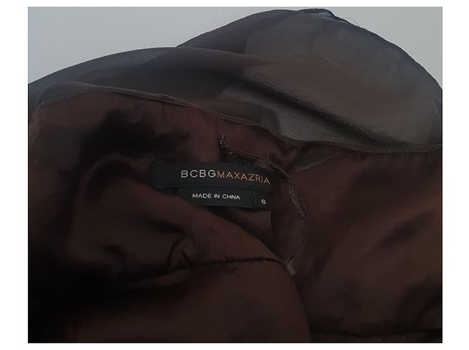Vestido de seda Bcbg Max Azria Khaki Caqui - vista 5