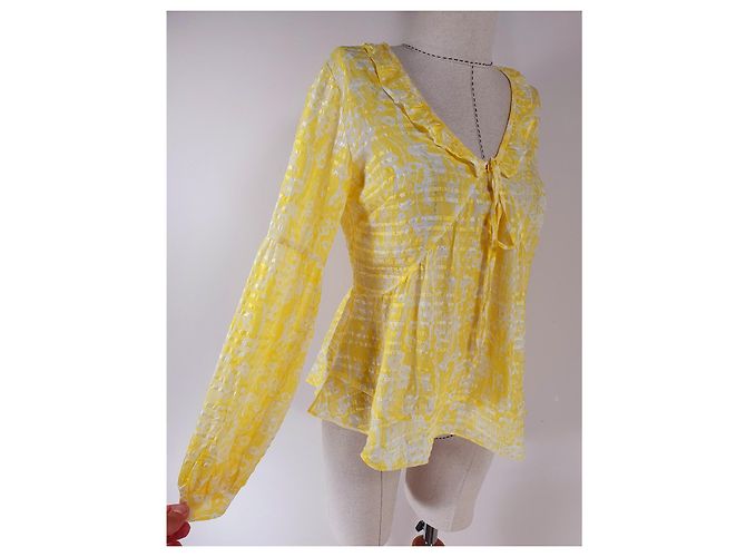 Top de seda amarillo Essentiel Antwerp - vista 2