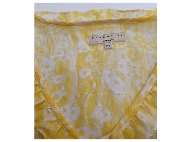 Top de seda amarillo Essentiel Antwerp - vista 4