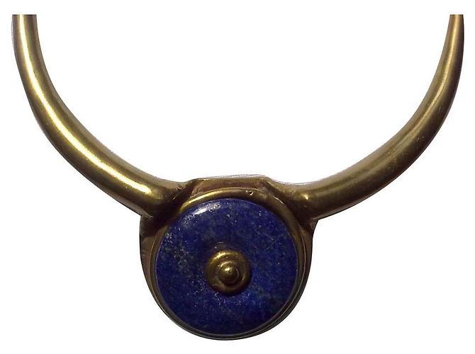 Autre Marque Designer Halskette mit blauem Stein Marineblau - Ansicht 2