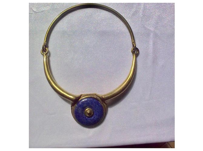 Autre Marque Designer Halskette mit blauem Stein Marineblau - Ansicht 4