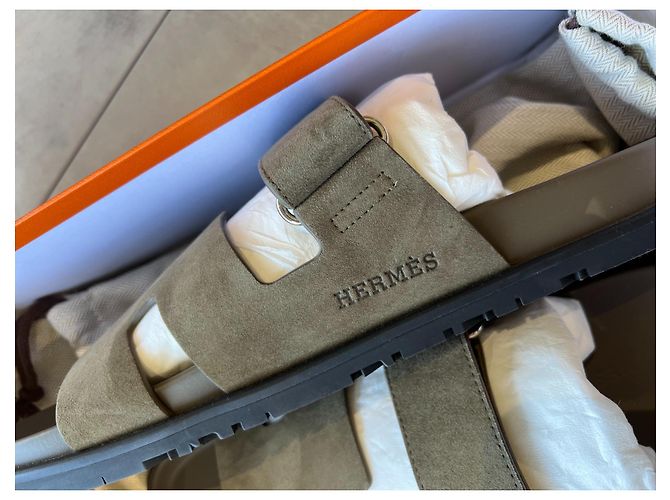 Hermès Hermes Zypern Sandalen Khaki - Ansicht 3